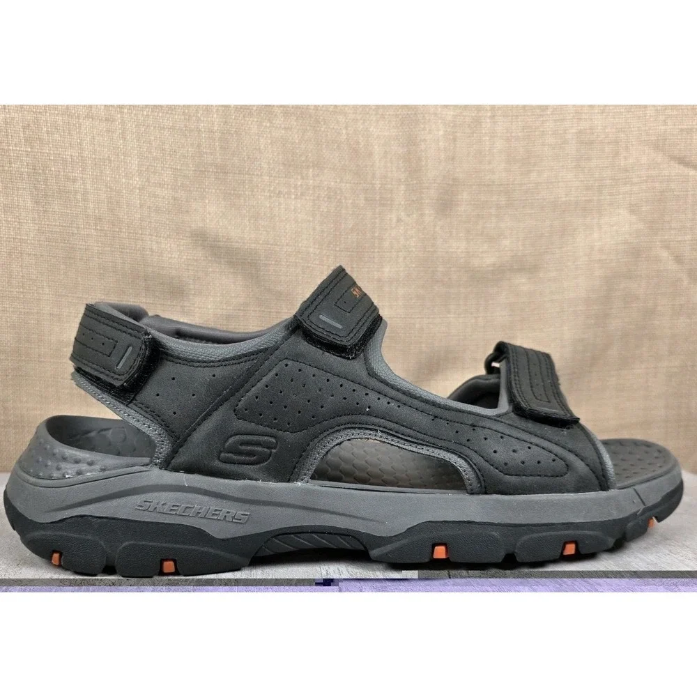 Skechers Men's Tresman‎ Garo Fisherman Beach Hiking Sandals Black Gray Size 12